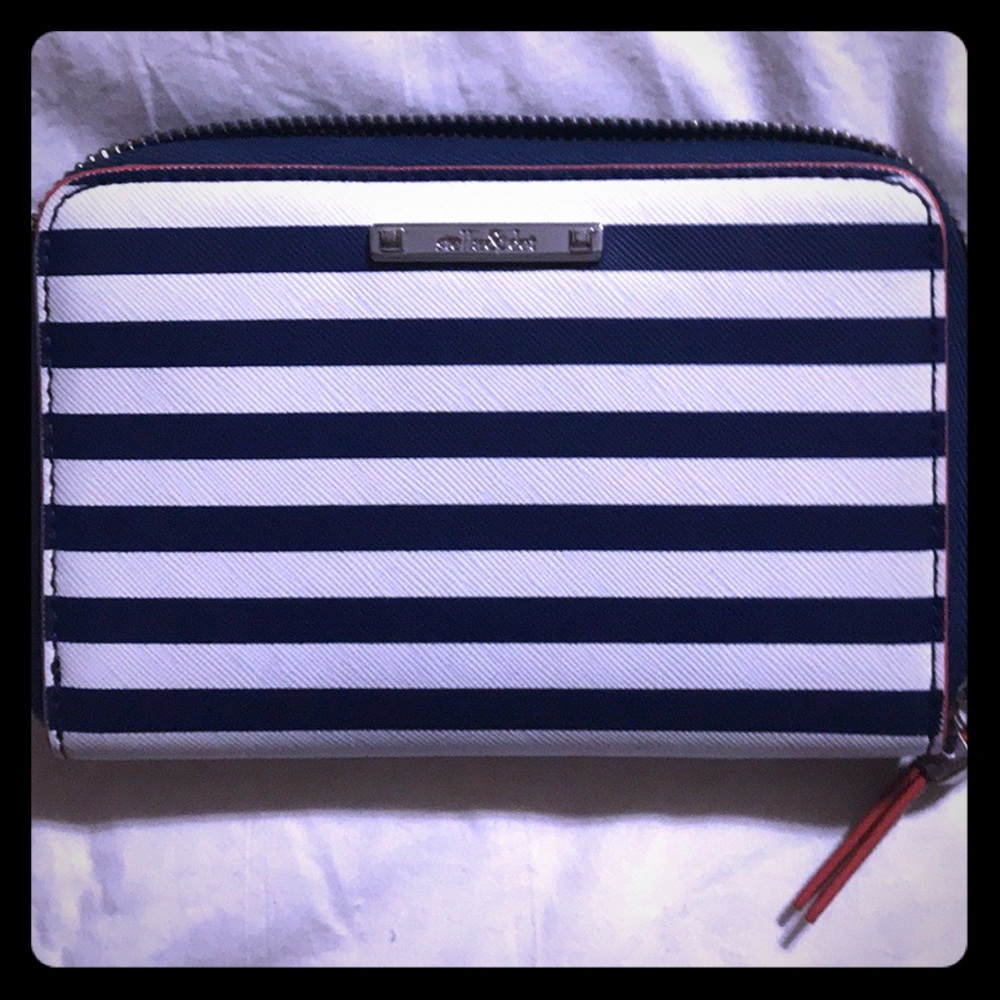Stella and Dot Navy Stripe Tech Wallet